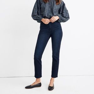 Madewell Petite Stovepipe Dark Wash Jeans